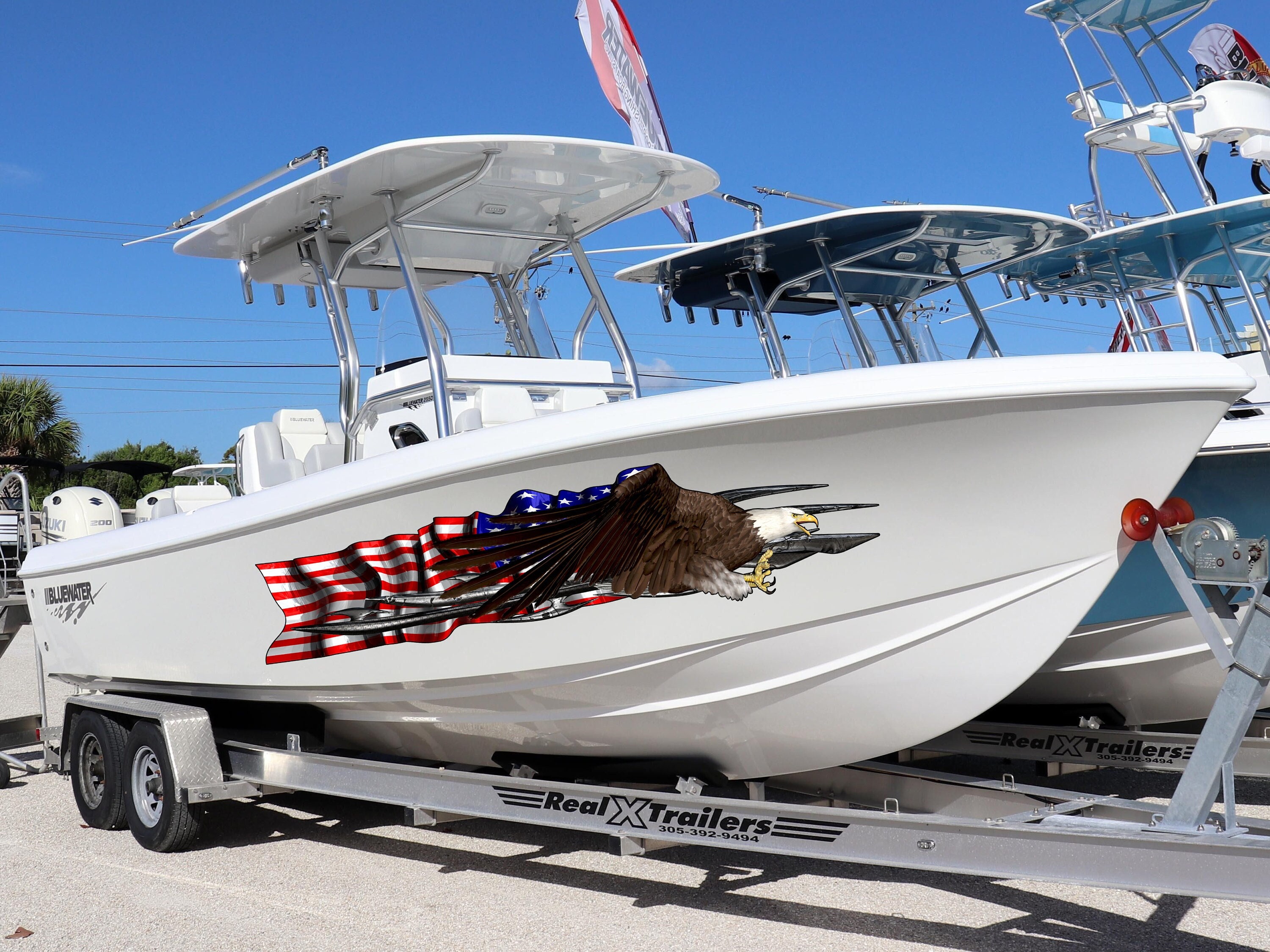 Boat DecalsYacht American Pride Graphic Decal, American Flag Sticker