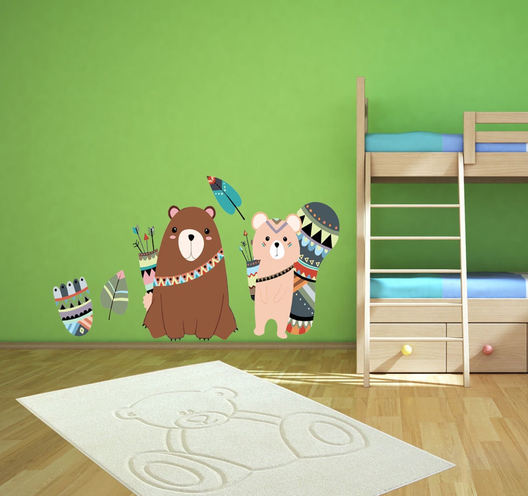 Cartoon Tribal Animals Vinyl Wall Sticker for Kids Room Decoration ...