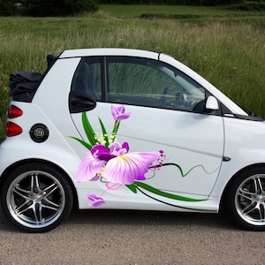 Floral Car Sticker for Women – Large Vinyl Flower Decal for Car, Truck, Jeep – Waterproof Peel & Stick Car Side Graphics
