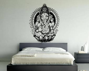 Ganesha Elephant Lord of Success Hindu Hand God Buddha Indian Design Wall Vinyl Decal Art Sticker Home Modern Stylish Interior Decor VG140