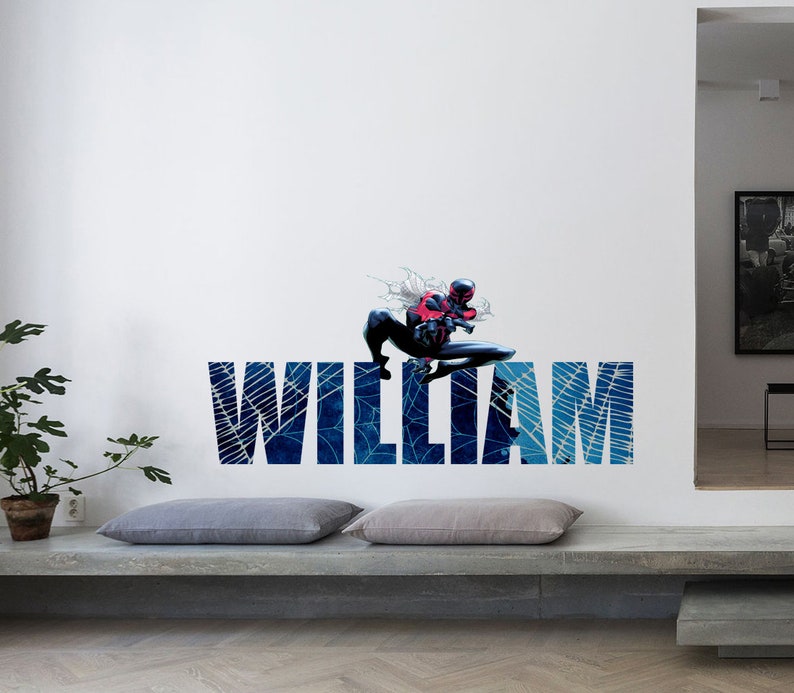 Spiderman Custom Name Wall Decal Spiderman Name Decal Etsy