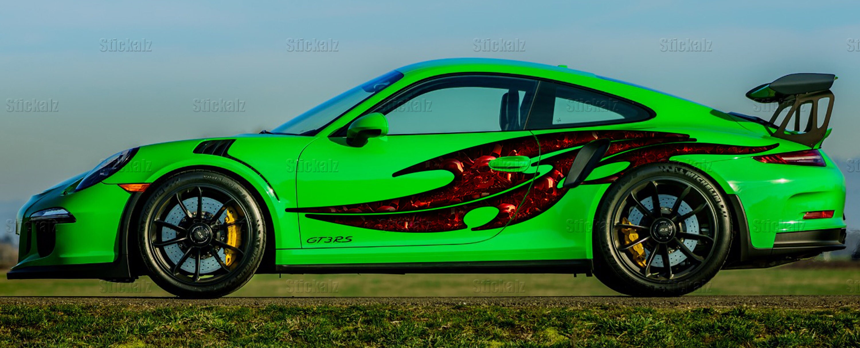 Ripped Metal Full Color Car Decor Ripped Metal Color Vinyl Design Skull ...