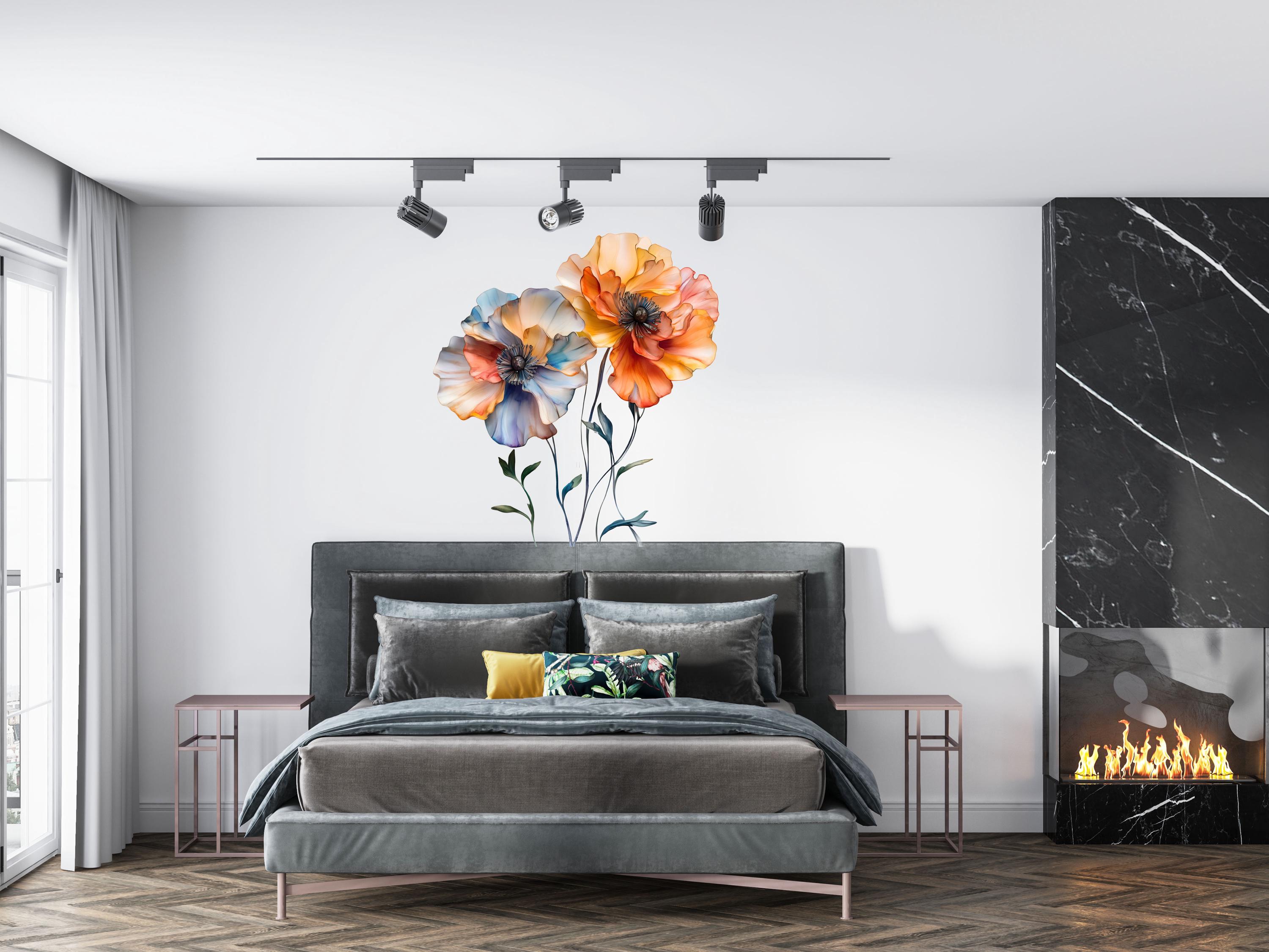 Watercolor Flower Wall Decal / Floral Wall Sticker / Boho Removable ...