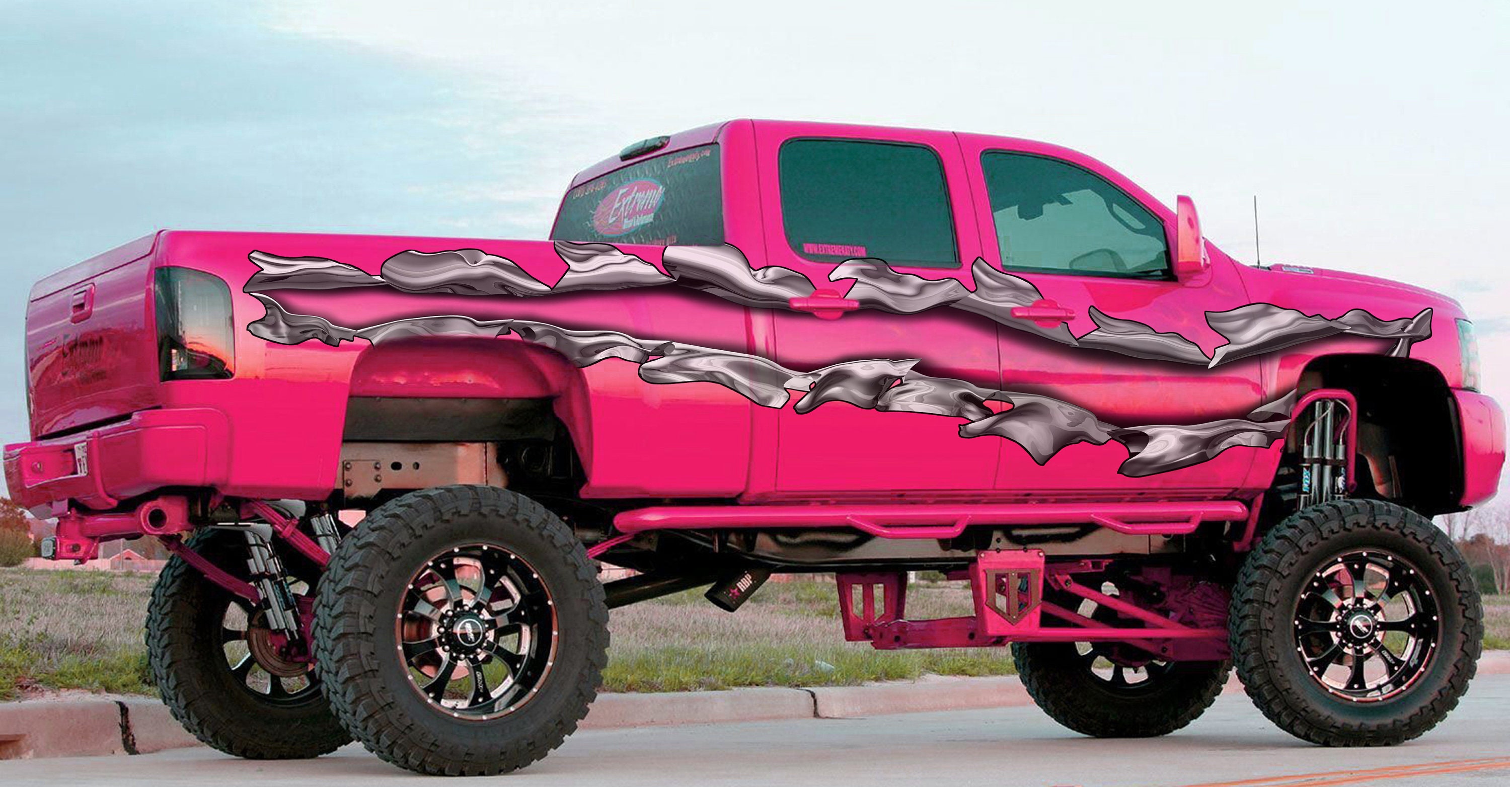 Ripped Metal Truck Vinyl Decal, Ripped Metal Car Side Graphics, Ripped ...