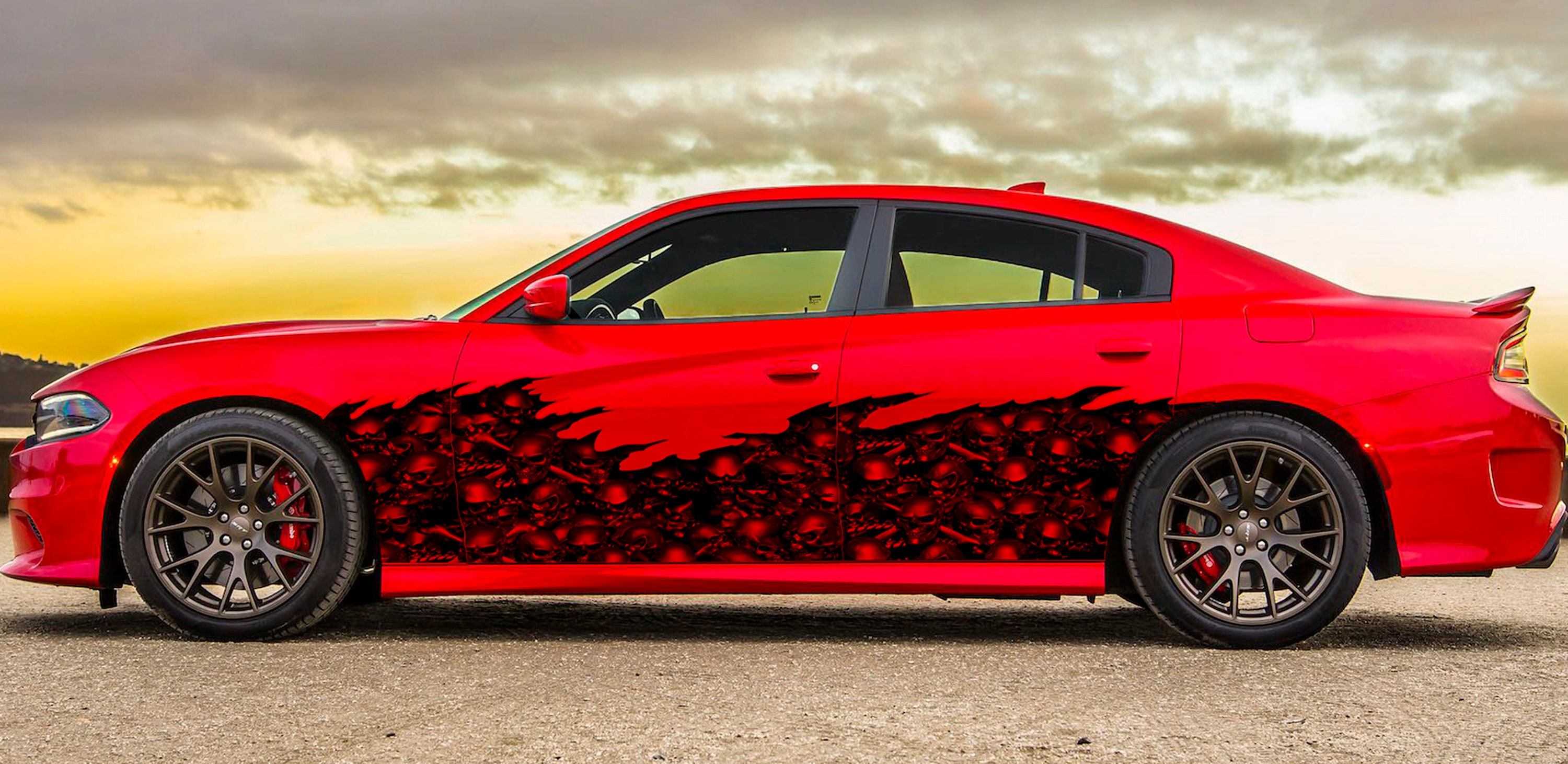 3D Tribal Car Decal, Super Car Wrap, Auto Vinyl Decal, Side Graphics