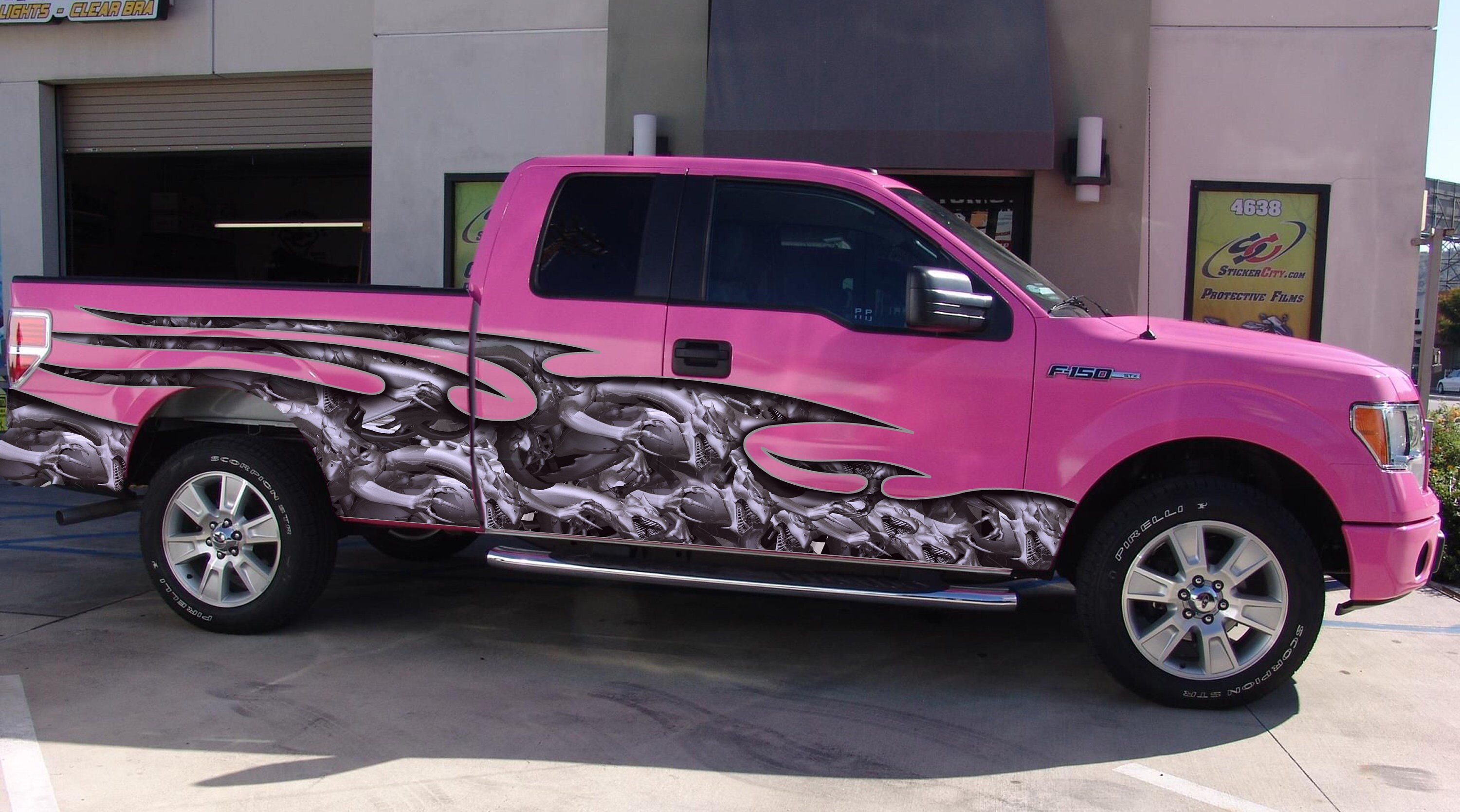 Pink Fox Heart Tribal Decal - 5.5x4.8 Inch Vinyl Sticker