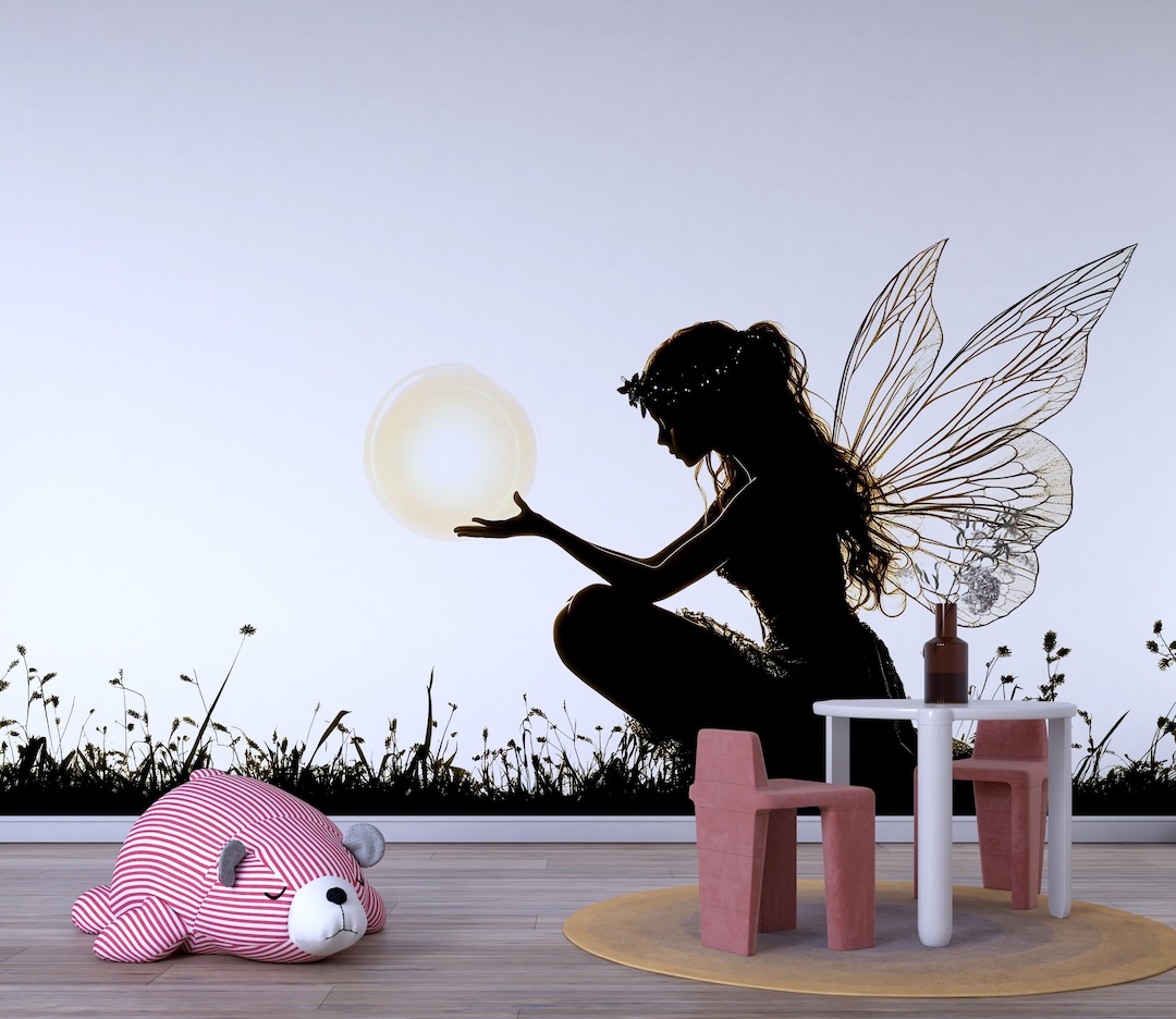 Moonlight Fairy Wall Decal Magical Fairy Sticker Fantasy Nursery Wall ...