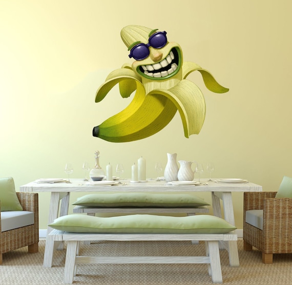 Cheerful Banana Fruit Wall Decal, Banana Wall Sticker,modern Wall