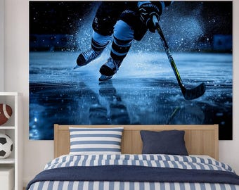 Ice Hockey Stadium Wall Mural 3D Wall Background Mural Wallpaper Wall Art For Living Room Bedroom Tv Background Office Restaurant Motif Room Peel And Stick Wall Posters 350(W) X256(H) Cm - View #11