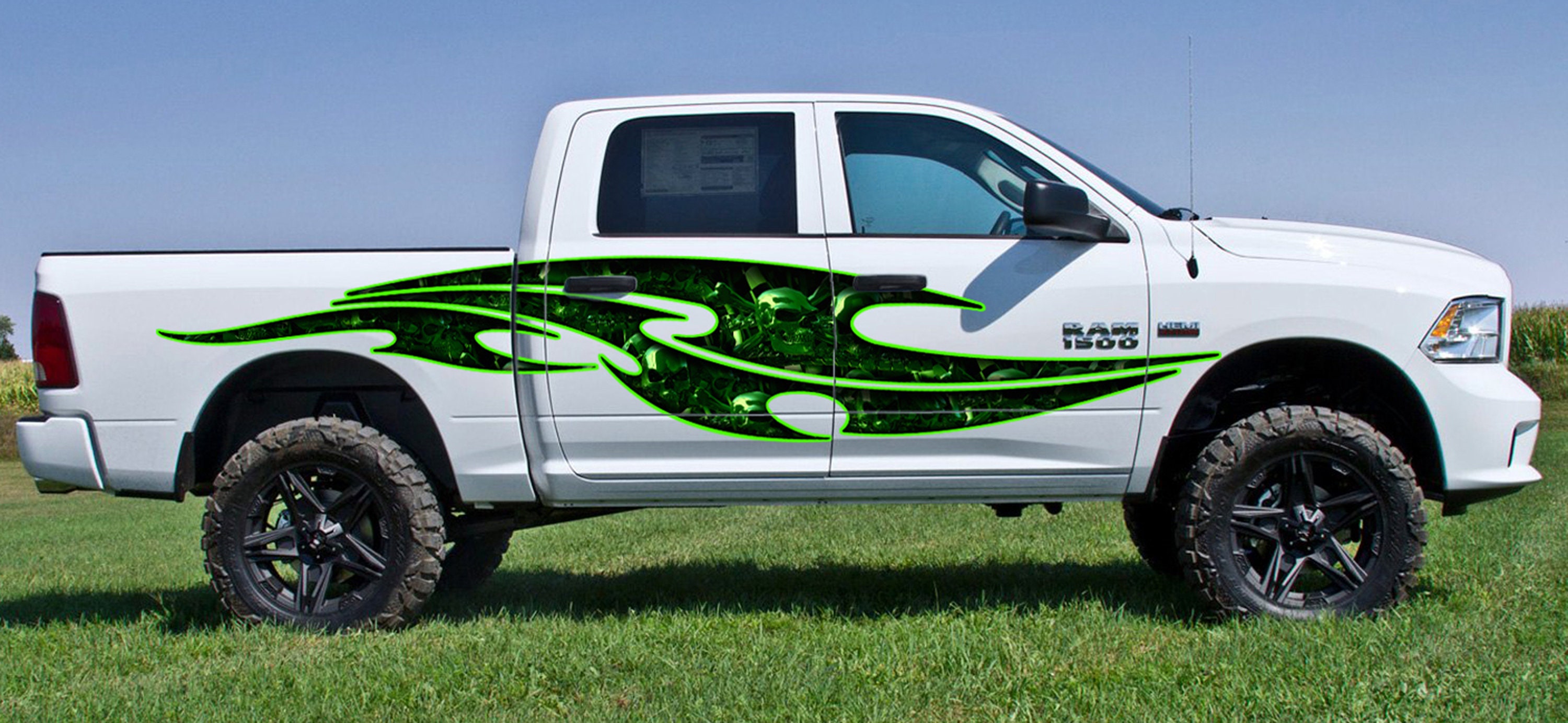 Skull Ripped Metal Car Vinyl Decal, Tribal Skulls Street Racing Graphic ...