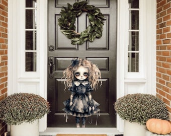 Calcomanía para puerta de Halloween - Calcomanía para ventana aterradora - Decoración para fiesta de Halloween - Decoración de pared de Halloween - Decoración de pared espeluznante - Regalos de Halloween