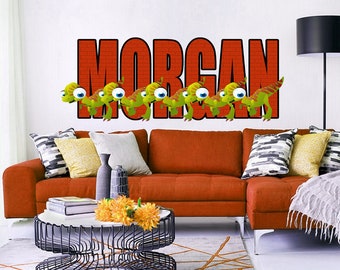 Dinosaur Name Wall Decal-Custom Name Dinosaur Decal-Boys Name Decal-Boys Room Decal-Personalized Name Dinosaur Wall Decal Nursery DecalGD413