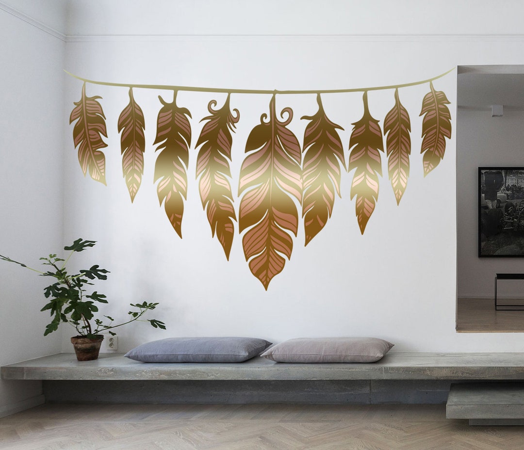 Feather Wall Decals Peel and Stick Stickers Art Mural Decor for Home ...