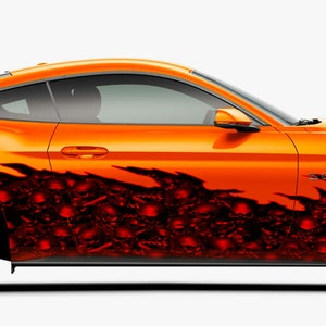 3D Skull Car Decal – Full Graphic Car Wrap, Aggressive Skull Vinyl Sticker, Vehicle Hood Wrap, Truck & Car Graphics, Horror Car Art