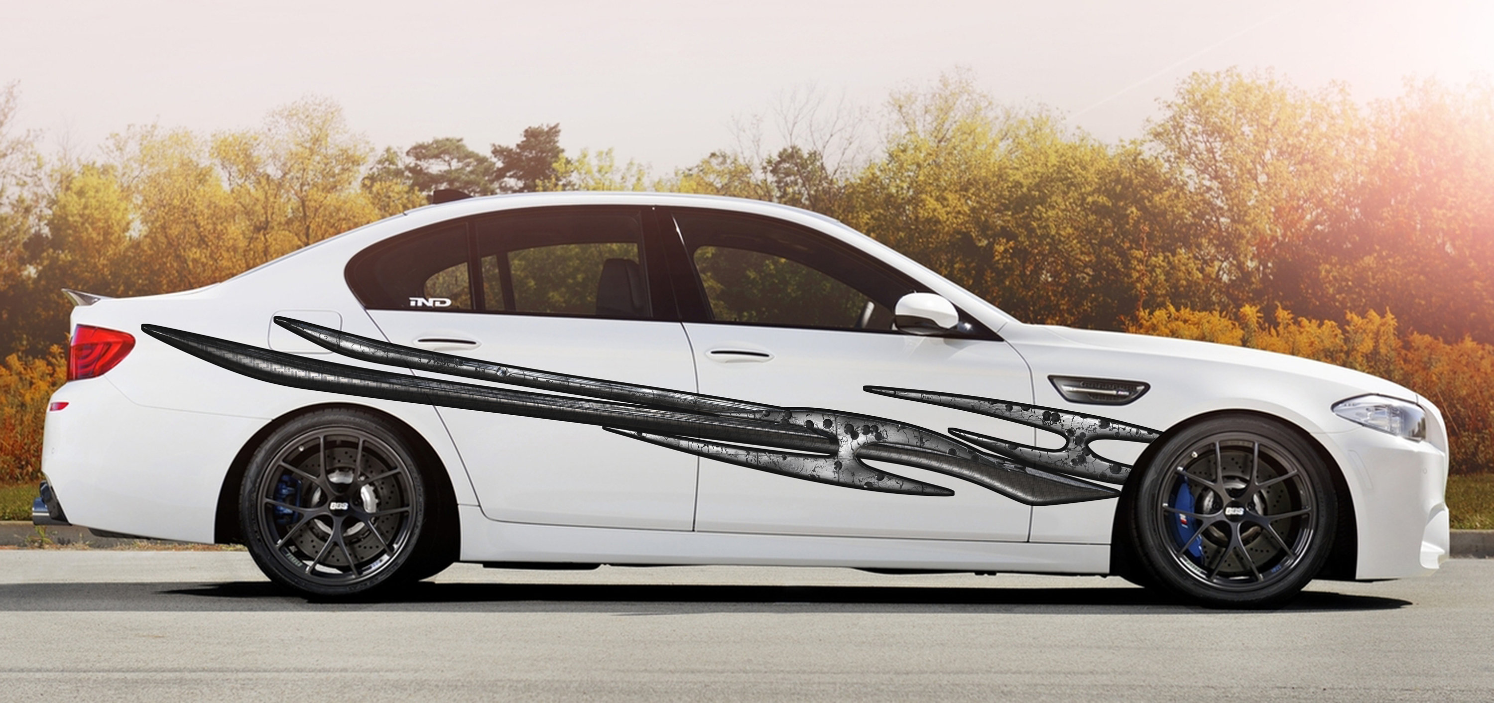 Tribal Racing Stripes Car Vinyl Decal, Tribal Full Color Car Vinyl Wrap ...