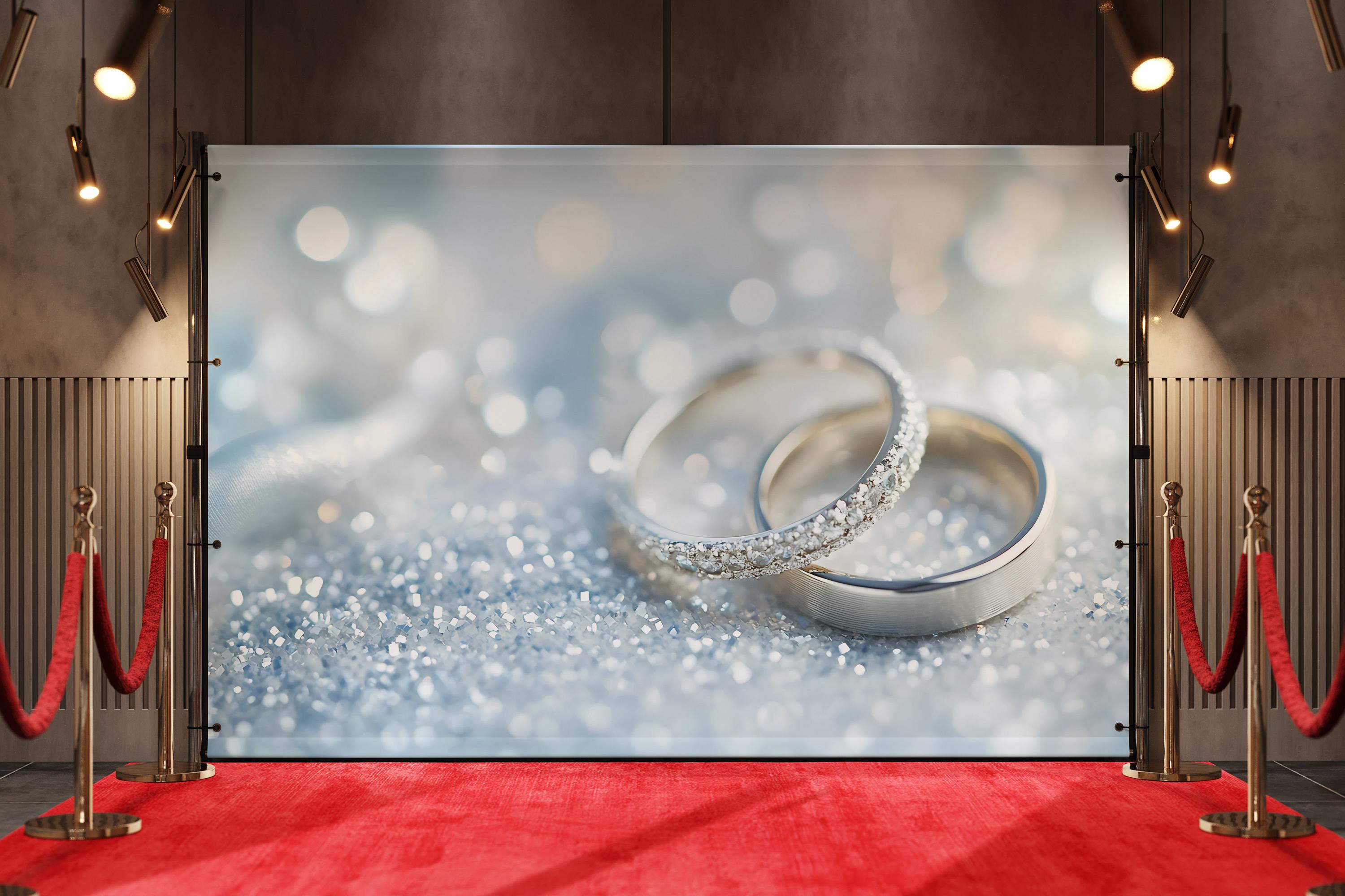Date Backdrop Custom Wedding Backdrop With Rings – Personalized Wedding Gift Wall ...