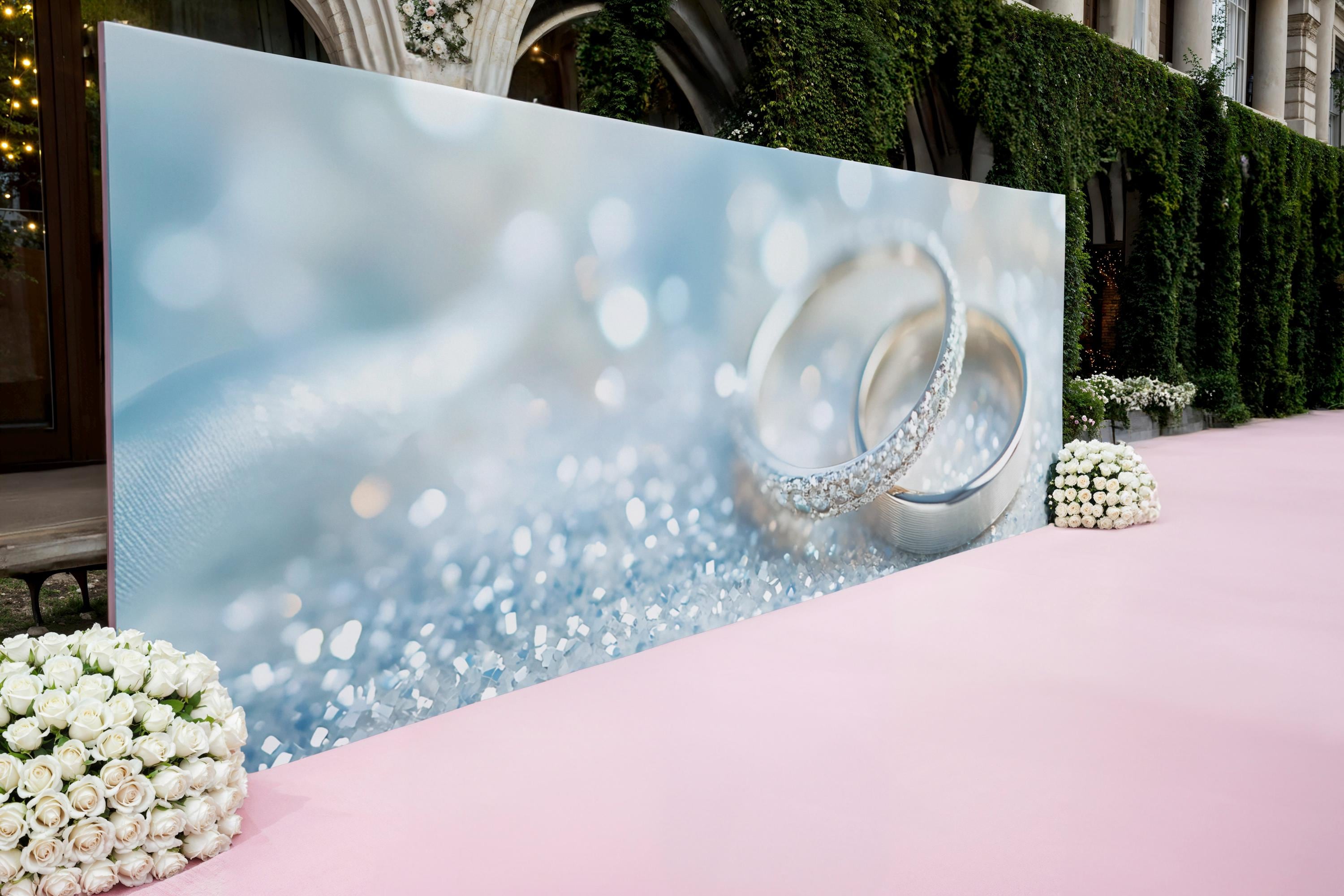 Date Backdrop Custom Wedding Backdrop With Rings – Personalized Wedding Gift Wall ...
