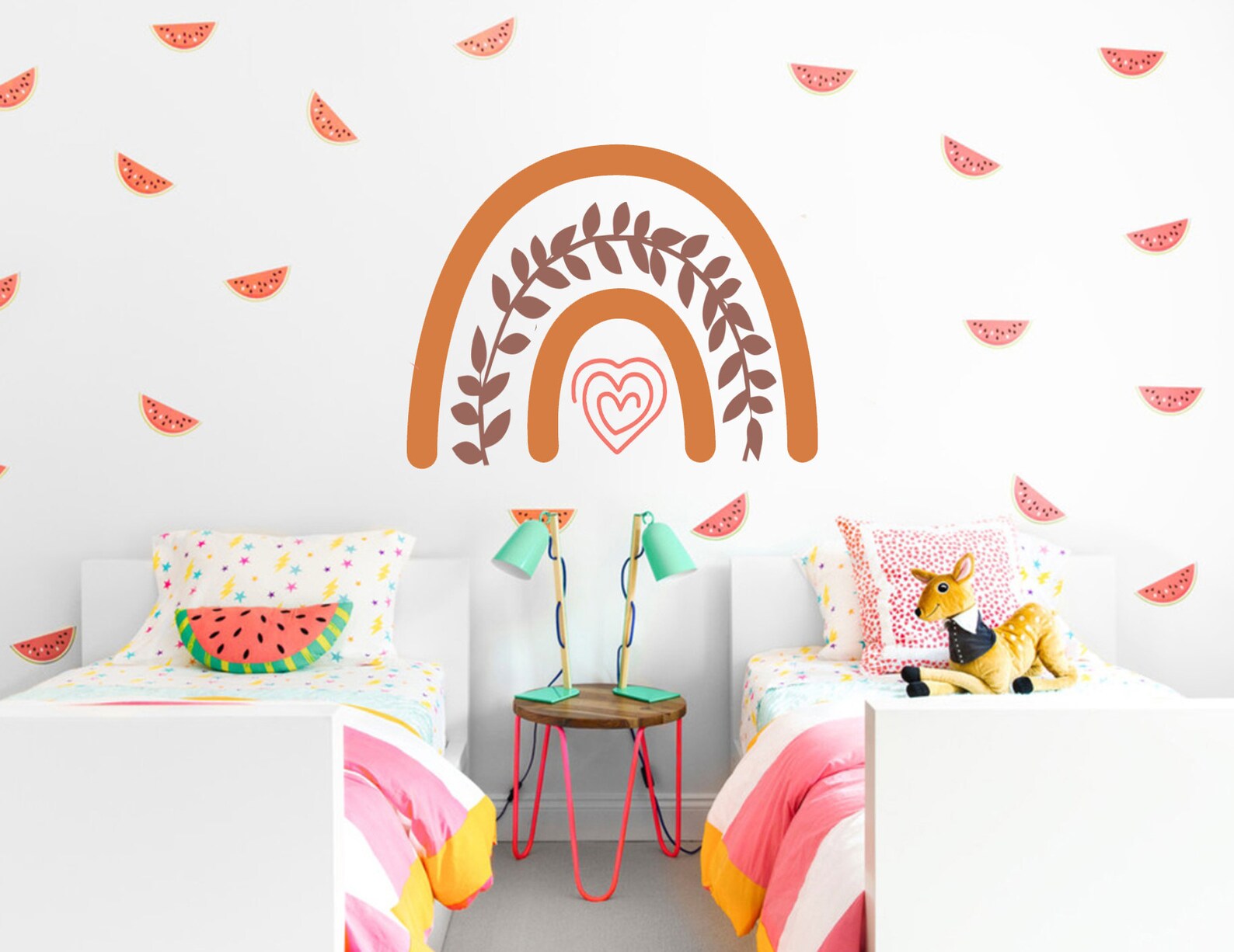 Rainbow Wall Decals Large, Boho Rainbow Wall Decor for Girls Kids ...