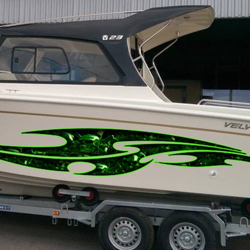 3D Sword Ripped Metal Vinyl Wrap ,Tattoo Boat Decals, Watercraft Vinyl