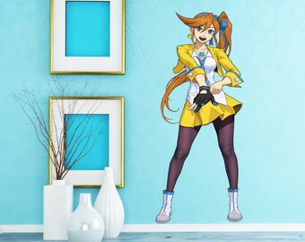 Anime Stylish Girl Wall calcomanía, Lindas pegatinas de anime, pegatinas de vinilo de anime, Arte de pared moderno, Decoración de la habitación de anime para el dormitorio, Multi Color AN-667