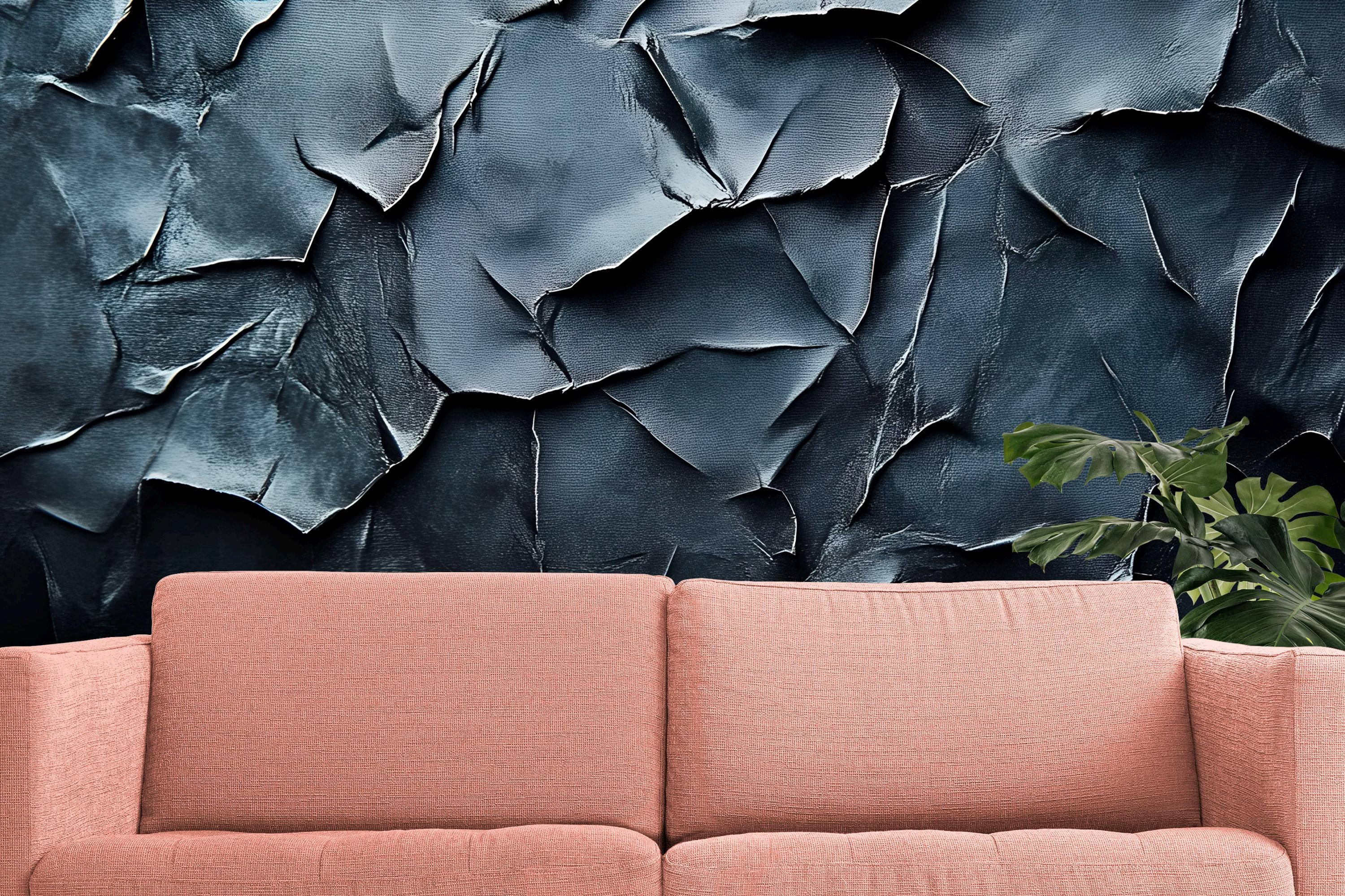 Papier Peint 3D Effet Pierre Fissurée – 1200 X 1200 Mm, Pour Mur Décoratif