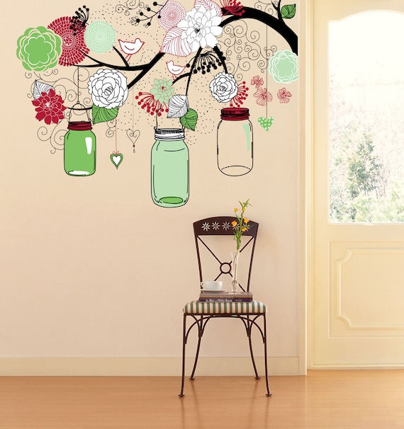 Wall decal art stickers Boho Tree Wall sticker Bohemian style Etsy