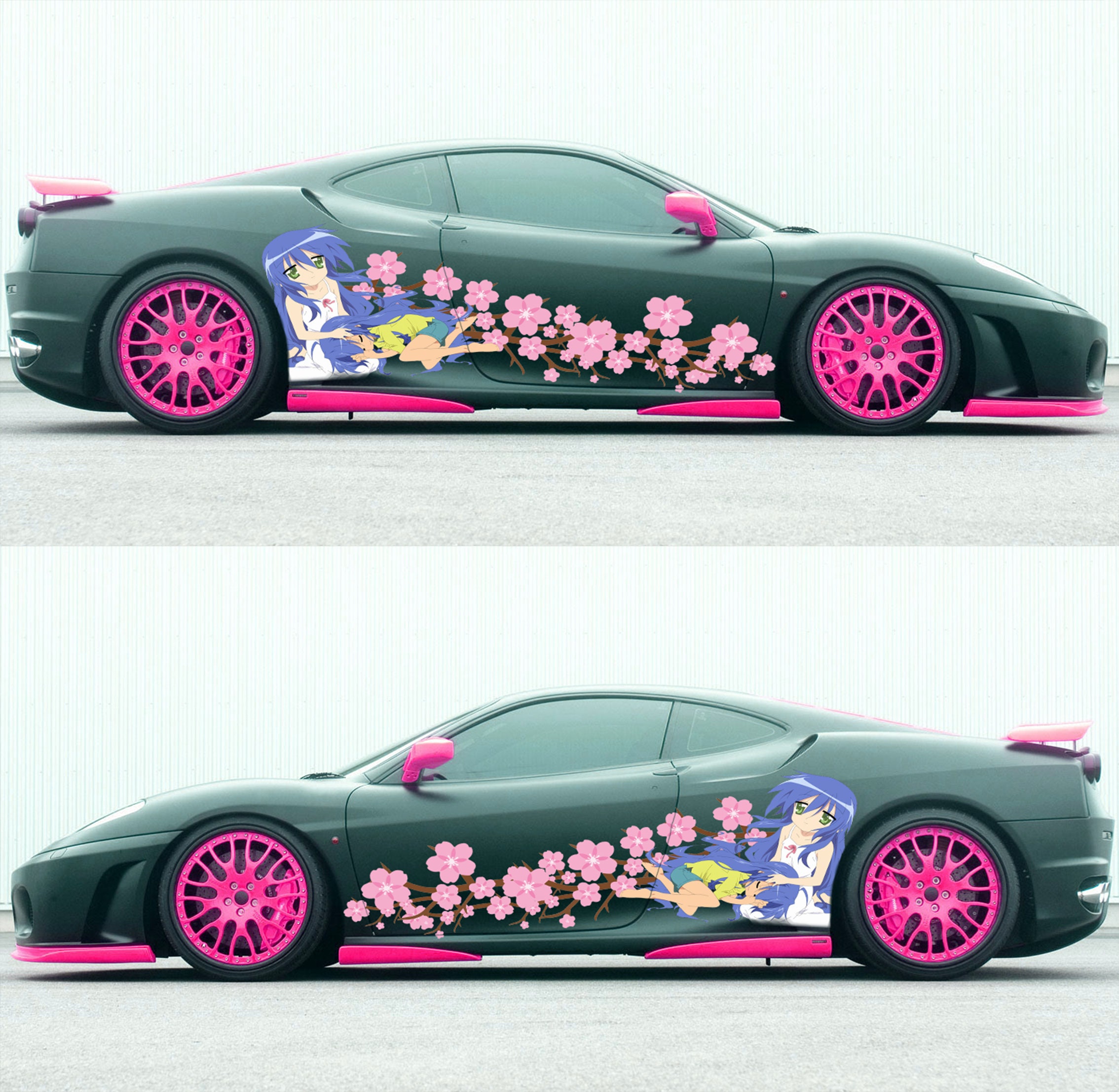 Anime Car Sticker Japanese Style Vehicle Painting Side Long Sticker Vinyl  Wrap Car Front Anime Cartoon Retro Decorative Sticker