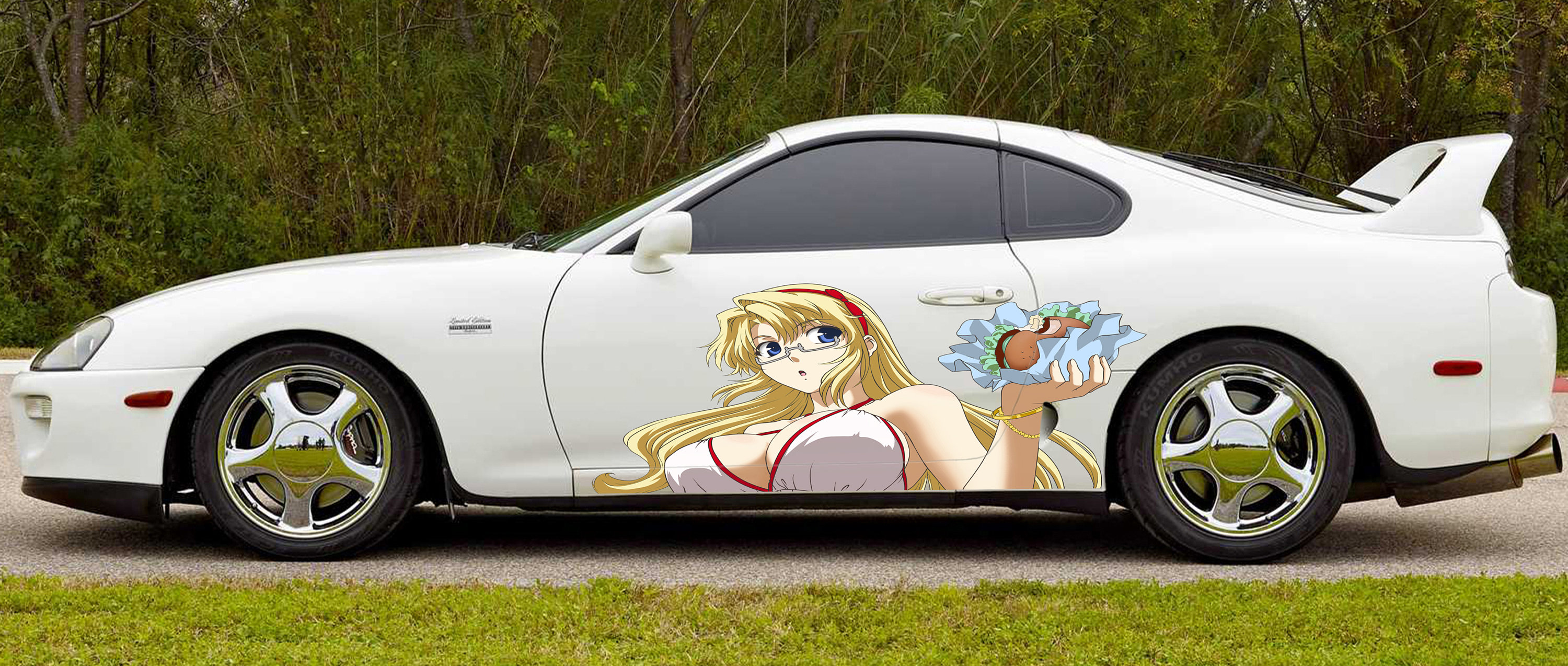 Sexy Anime Girl Car Sticker – Hot Waifu Car Decal for Window, Laptop, Hydro Flask – JDM Anime Bumper Sticker – Otaku Gift Idea