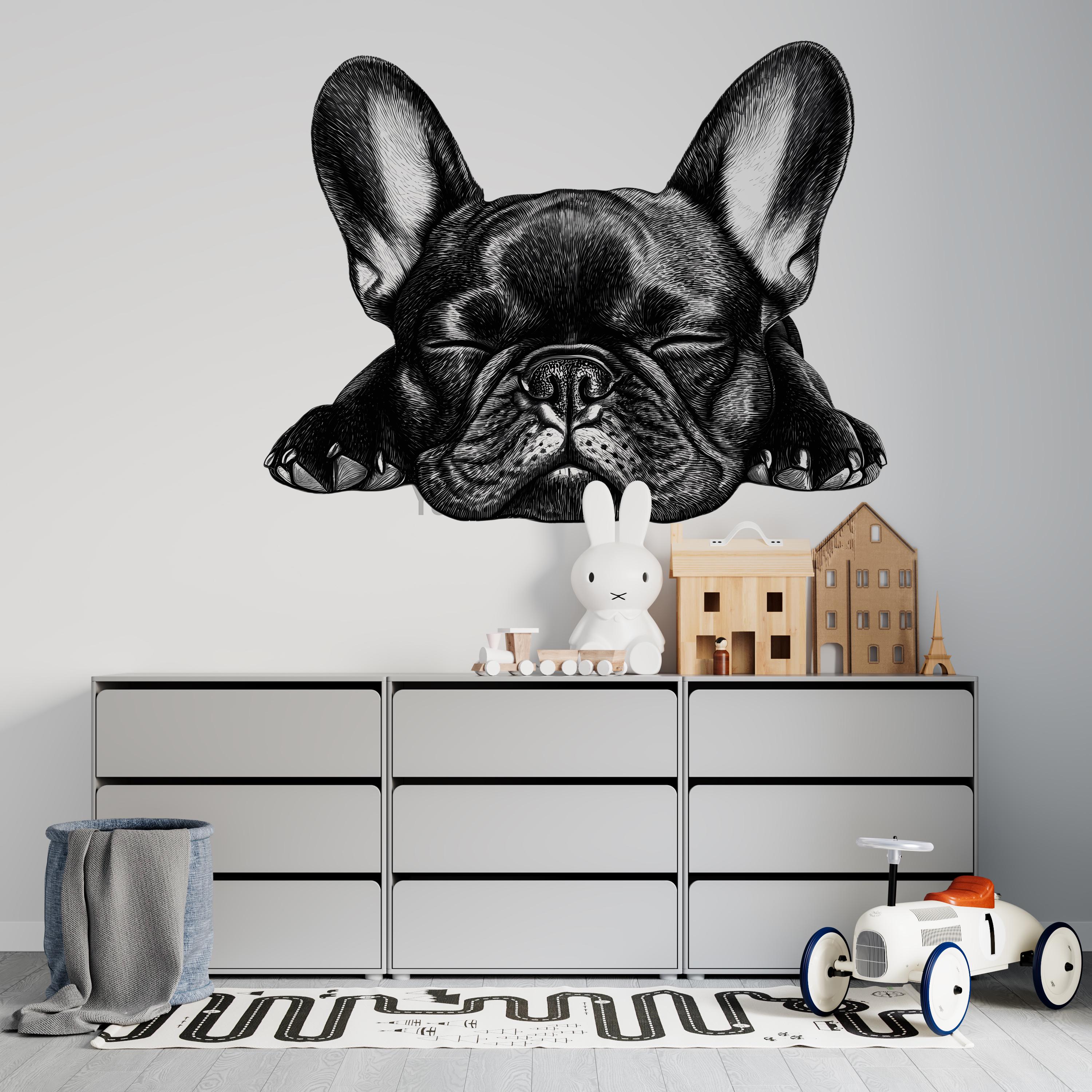 Frenchie On Duty *I317* 6x6 Inch Sticker Decal – French Bulldog – EZSTIK
