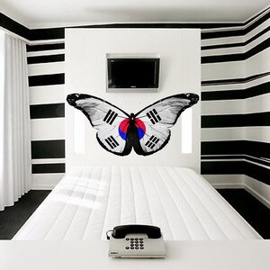 Butterfly Yin Yang Wall decal, Butterfly Wall sticker,modern wall art, Multi Color k-209