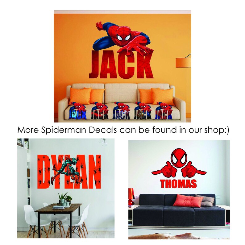 Spiderman Custom Name Wall Decal Spiderman Name Decal Etsy