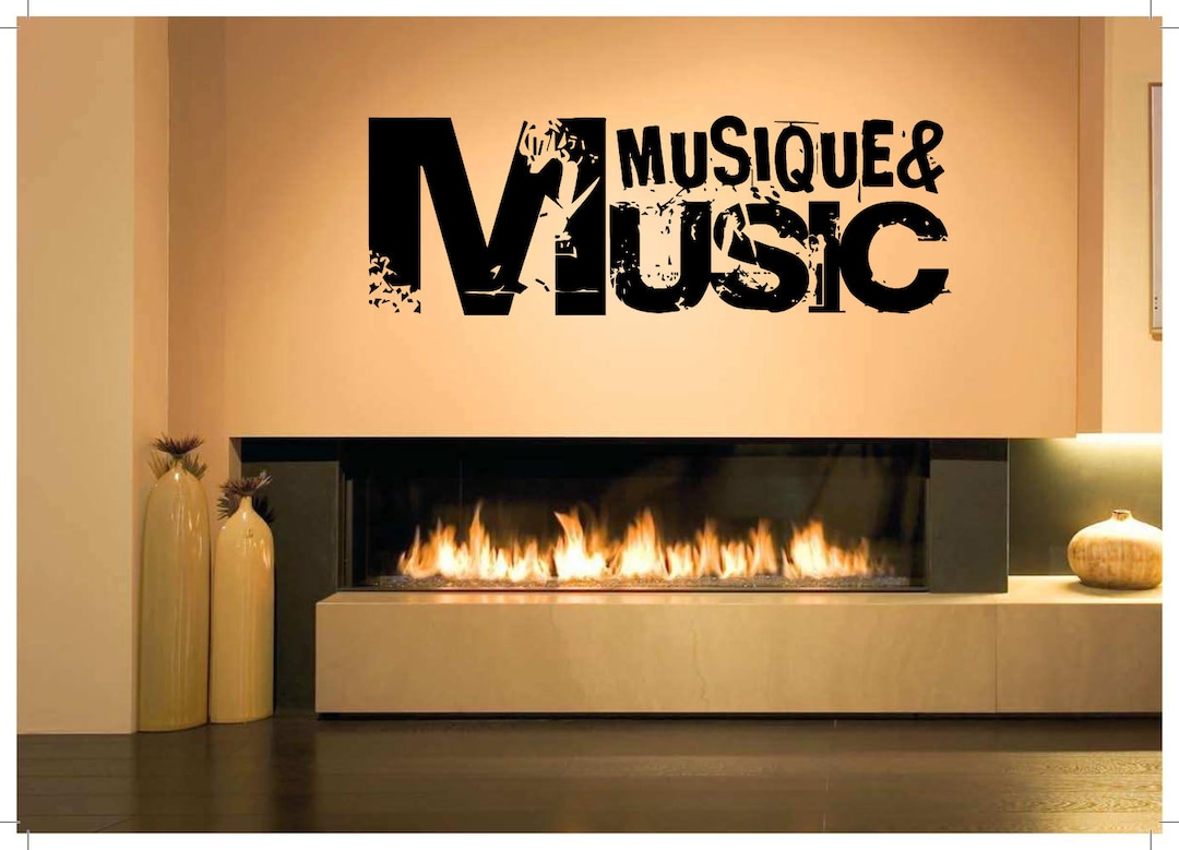 Music Wall Decals Big Treble Clef Notes Vinyl Hand-made Quotes Sayings ...