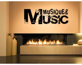 Music Wall Decals Big Treble Clef Notes Vinyl Hand-Made Quotes Sayings Words Arts Lettering Vinyl Wall Stickers for Music Rooms-VG094