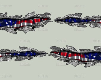 American Flag Decal For Truck Aluminum American Flag Decal Sticker Set - 3D Look, For Car Truck SUV Mirror SUV Mirror Decal