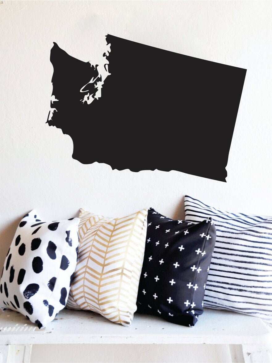Washington State Map Stencil New Vinyl Decal Sticker Decor | Etsy