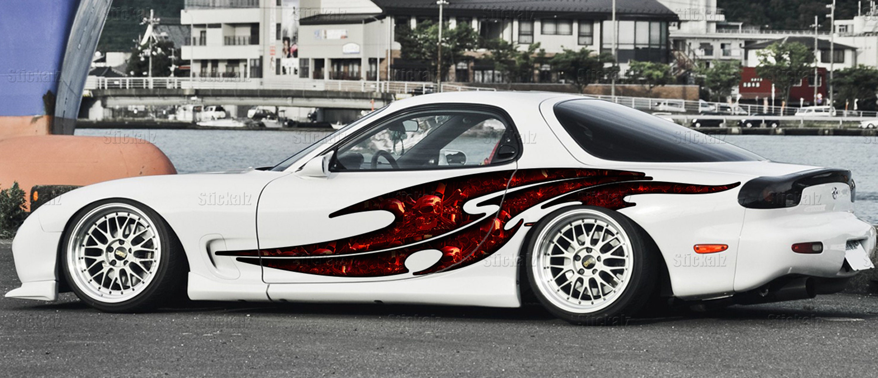 Ripped Metal Full Color Car Decor Ripped Metal Color Vinyl Design Skull ...