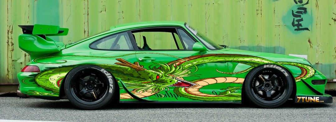 自動車 rainbow-shenron Dragon Car Vinyl Decal – Full Color Sports Car Wrap