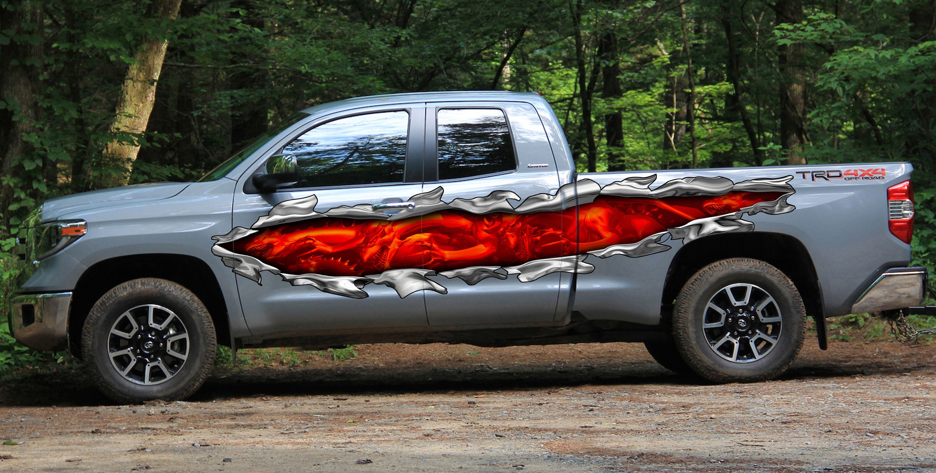 Ripped Metal Full Color Car Vinyl Design 3D Dragons Racing - Etsy