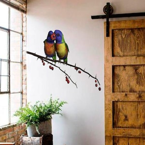 Boomtak Vliegende Vogels Muurstickers Verwijderbare DIY Wall Art Decor Decals Muurschilderingen voor kinderen Meisjes Kinderkamer Slaapkamer, Multi Color k-854