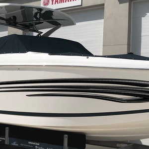 Tribal Boat Design, 3D Yacht Vinyl Graphic, Tribal Boat Wrap, Tribal Racing Stripes Boat Vinyl Decal, Tribal Speed Boat Vinyl Sticker