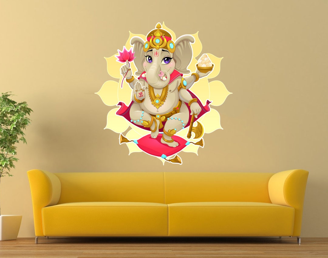 Goddess Ganesha Mandala Wall Decal Ganesha Wall Etsy