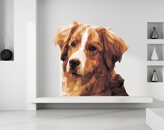 Dog Polygonal Wall decal, dog room decor, wall decor living room, dog stickers,Multi Color GD284