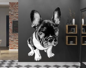 French bulldog Wall decal, French Bulldog Decor, dog decorations for the home, room decor, wall decor, wall decor sticker, Multi Color k-939
