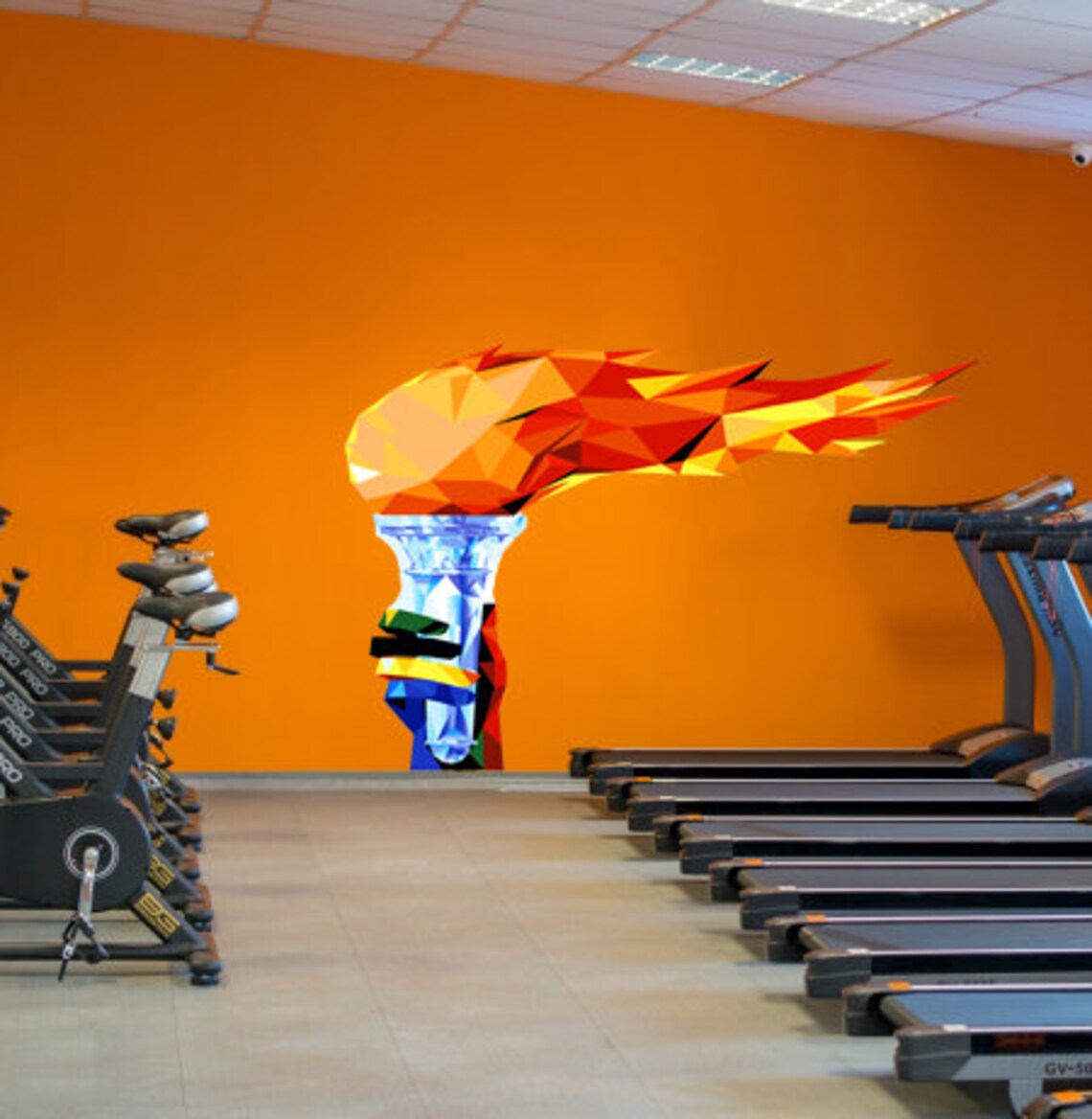 Olympic Flame Polygonal Wall Decal Olympic Flame Polygon Etsy UK