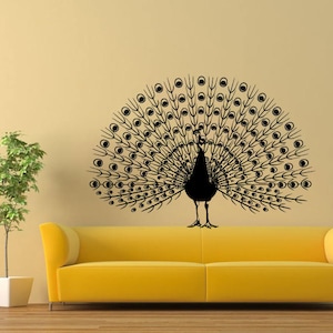 Wall Art Peacock Showing Its Beautiful Feathers Picture Print on Canvas for Modern Home Bedroom Decoration DIY Wall Stickers Decals VG110