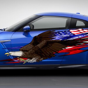 Tribal USA Flag Street Racing Graphic, American Pride Ripped Truck