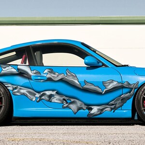 Ripped Metal Full Color Car Vinyl Decal, 3D Ripped Metal Car Side ...