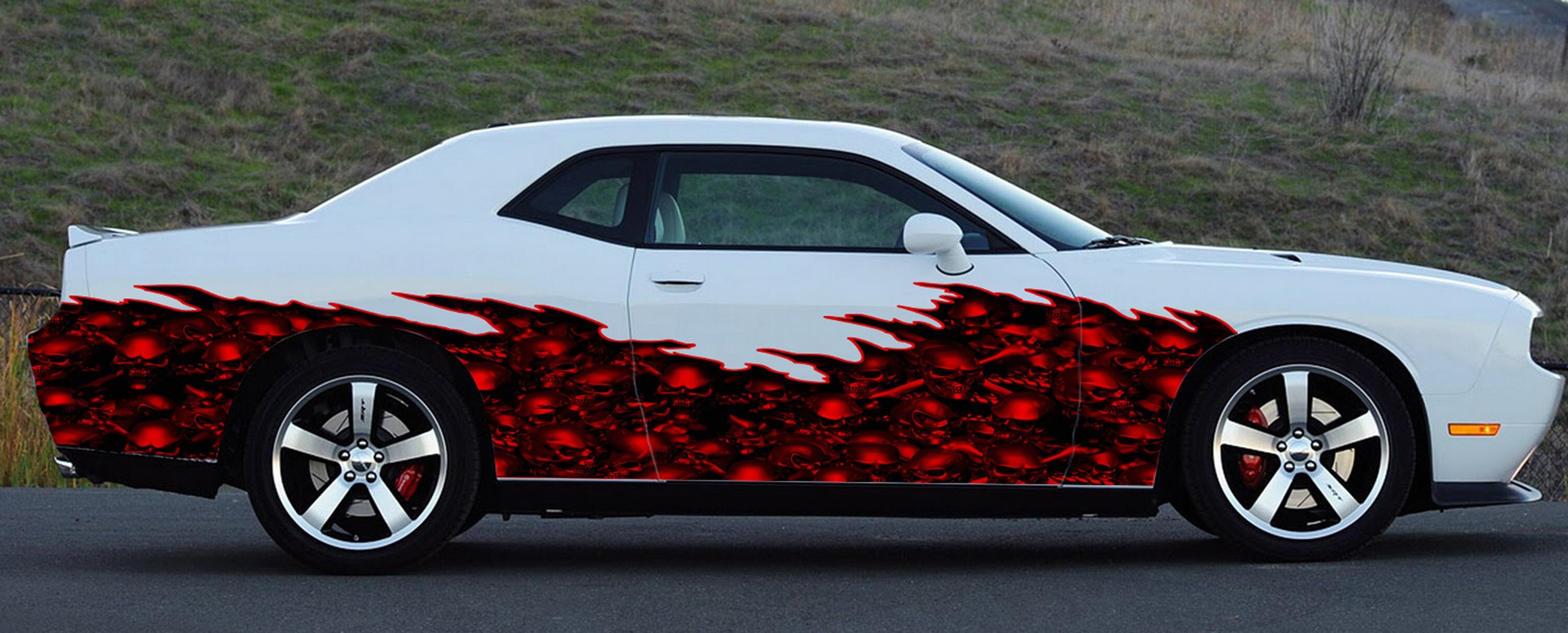 3D Tribal Car Decal, Super Car Wrap, Auto Vinyl Decal, Side Graphics