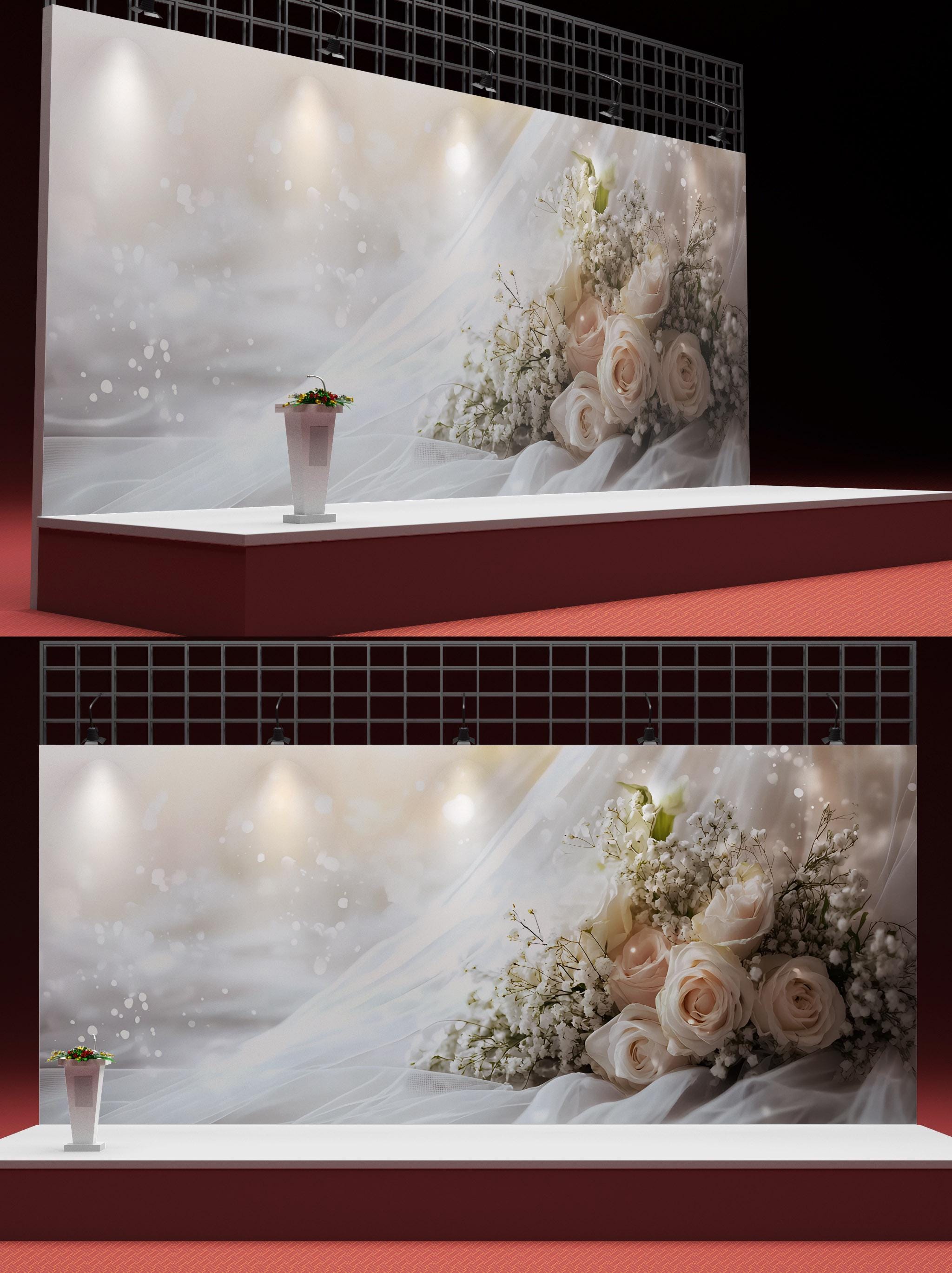 Date Backdrop Custom Wedding Backdrop Wall Mural – Personalized Name & Date Gift ...