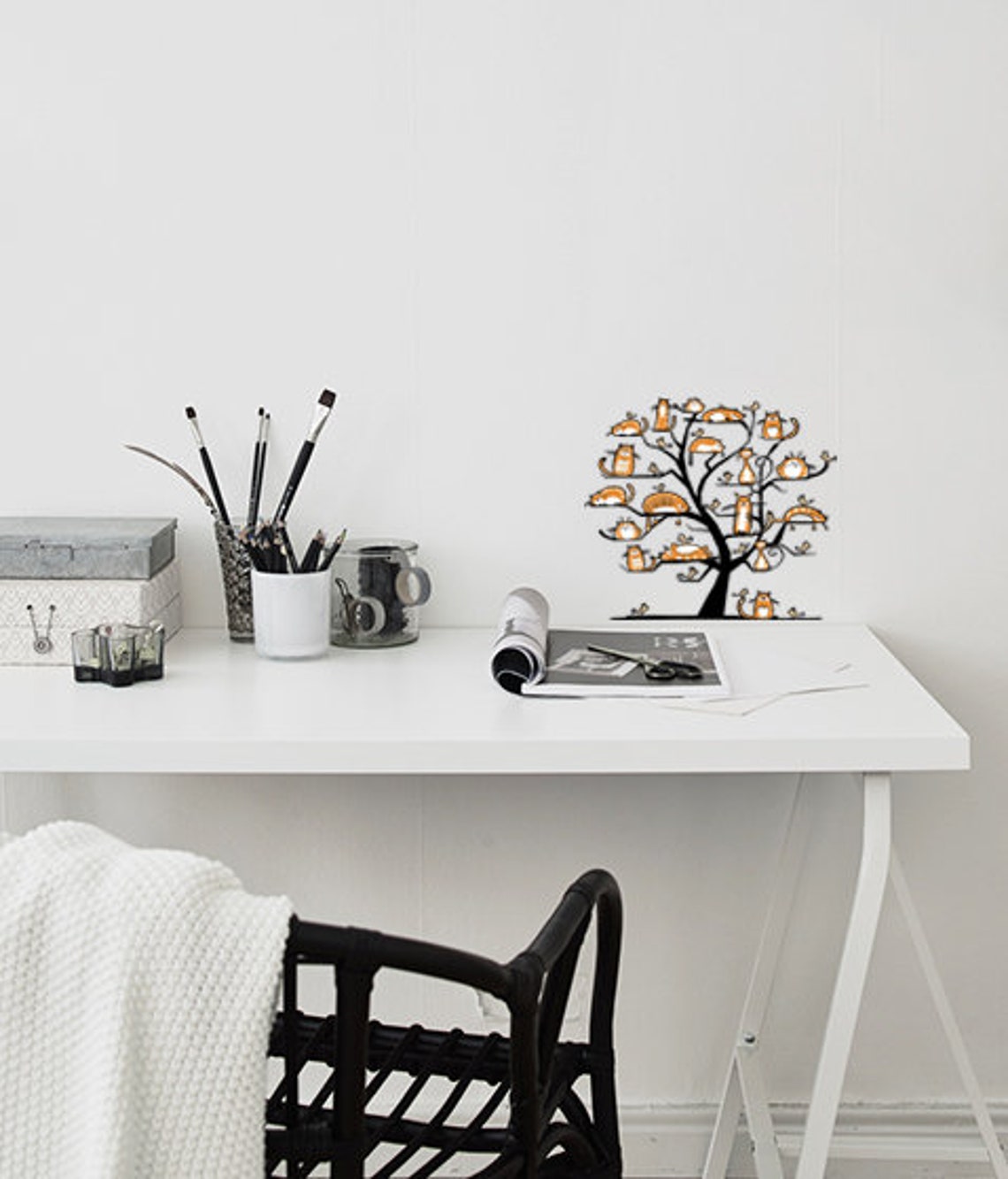 Wall Decal Art Stickers Wood Wall Sticker Funny Cats Decor Etsy